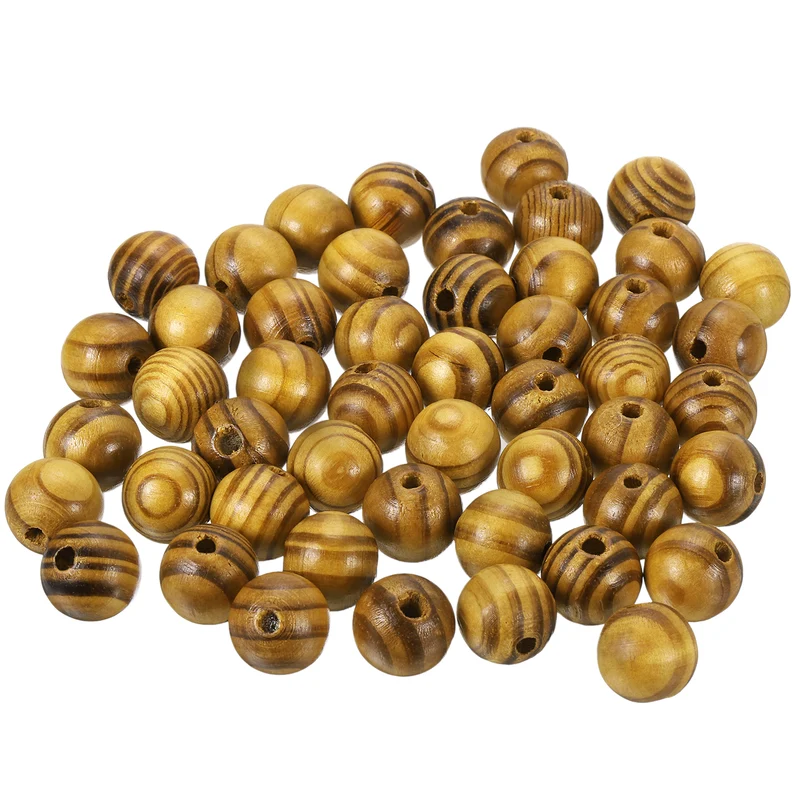 Natural Wood Beads, 200Pcs 18mm Diameter Round Loose Spacer Beads, Light Brown