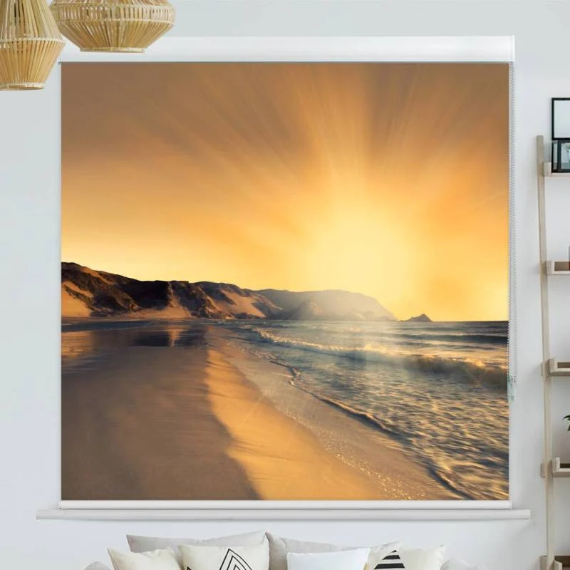 Kassettenrollo Motiv "Sonnenuntergang Strand" | bis B 420 x H 420 cm