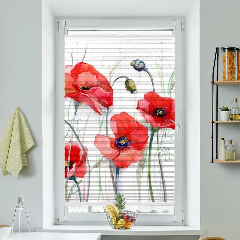 Plissee Motiv "Mohnblumen Gemaelde"