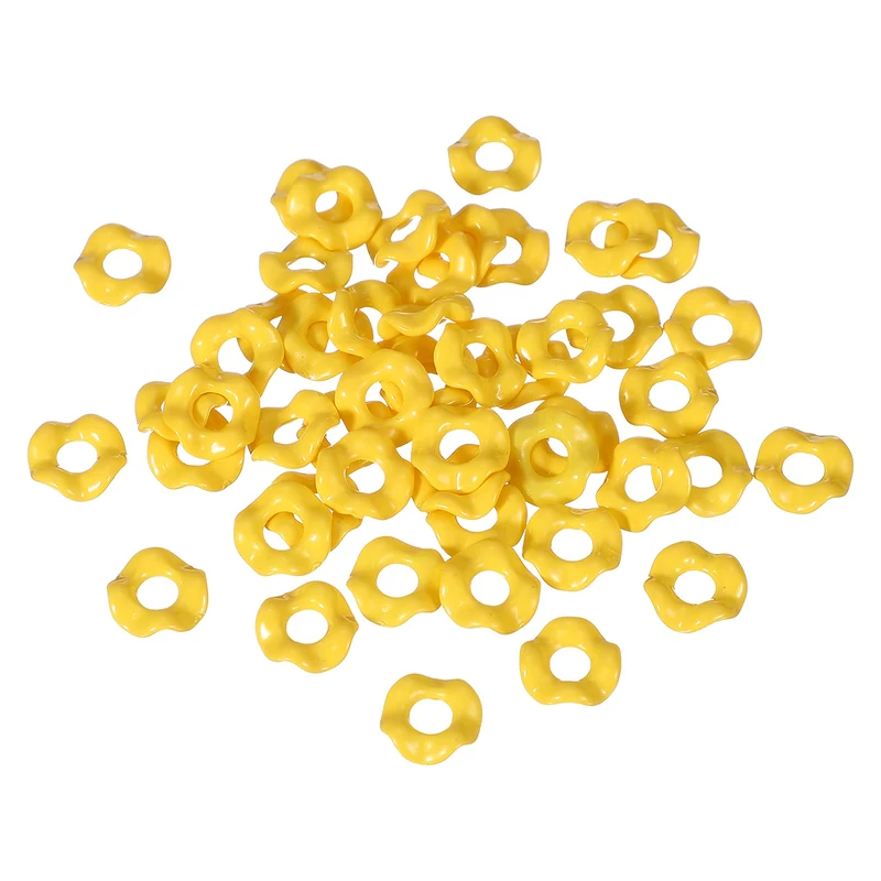 50 Pcs Wavy Spacers, Acrylic Flower Beads Wave Focal Bead, Yellow