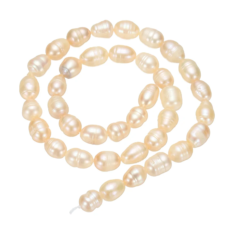Freshwater Pearl Beads, 7-8mm Rice Shape Pearl String, Beige Pink