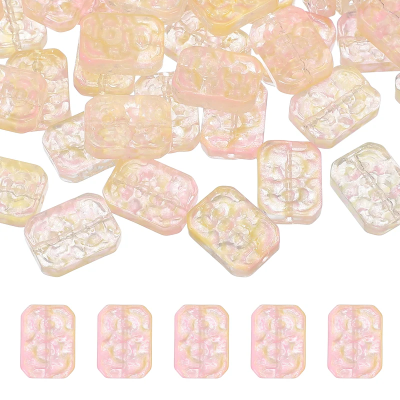 30 Pcs Faceted Crystal Beads for Jewelry Making, Glass Loose Beads, Light Pink