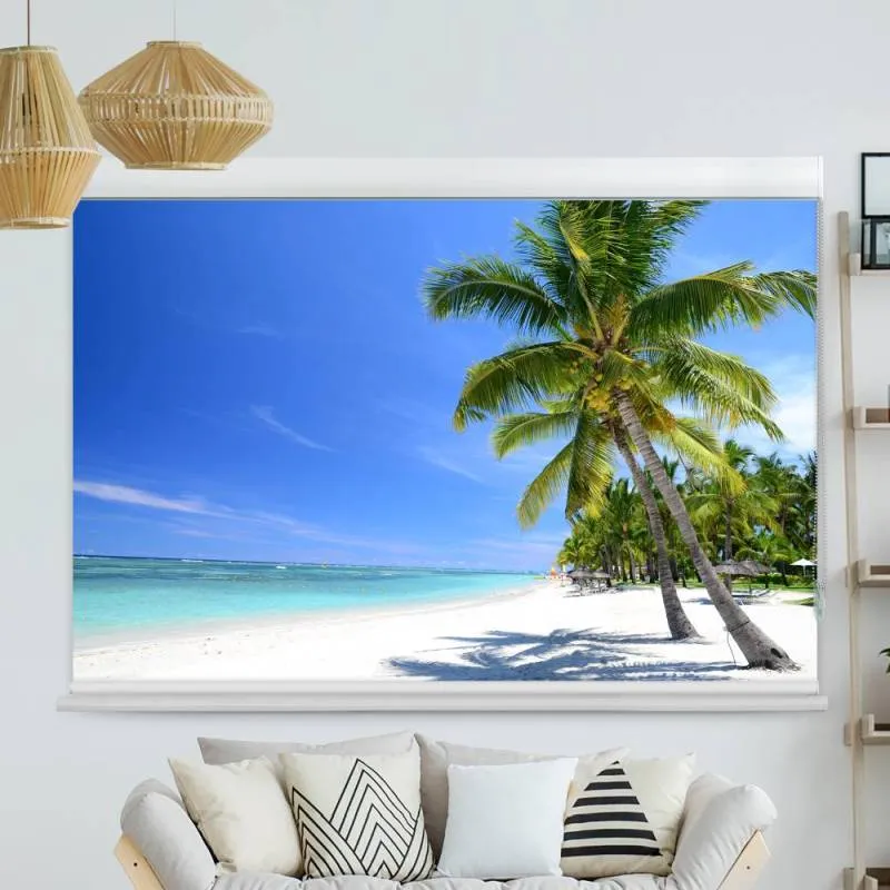 Kassettenrollo Motiv "Meer Palmen Strand" | bis B 420 x H 420 cm