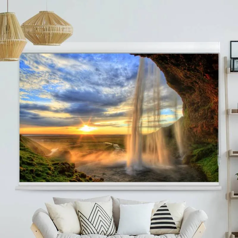 Kassettenrollo Motiv "Seljalandfoss Wasserfall" | bis B 420 x H 420 cm