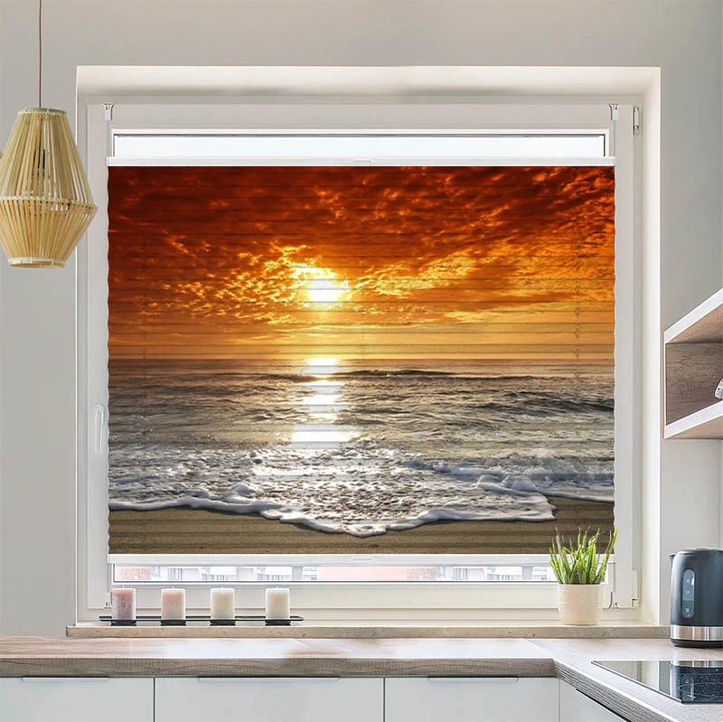 Plissee Motiv "Meer Sonnenuntergang"