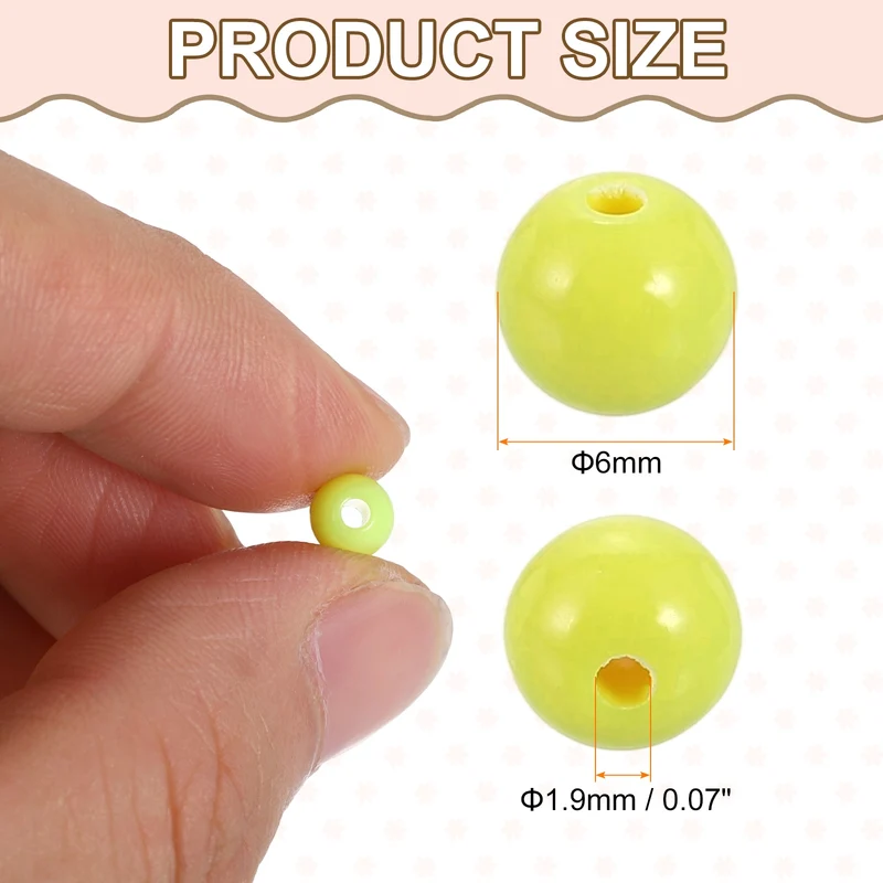 200pcs Random Dark Color Acrylic Round Beads 6mm Plastic Resin Loose Bead
