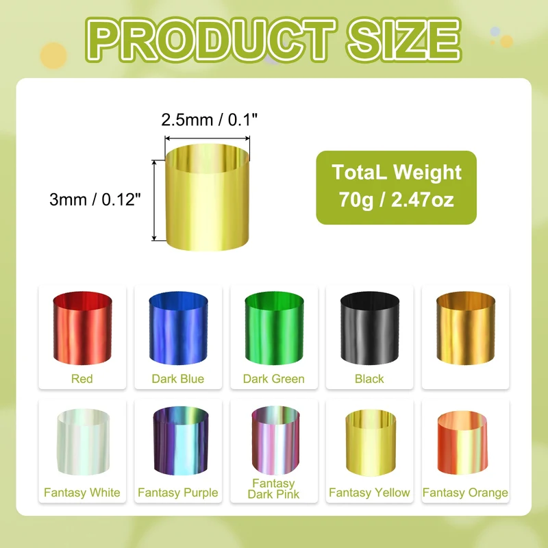 Straw Tube Beads, 70 g 3D Plastic Beads for Crystal Mud Fantasy Yellow