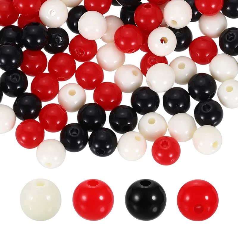 100pcs Light Brown Acrylic Round Beads 8mm Plastic Resin Loose Bead