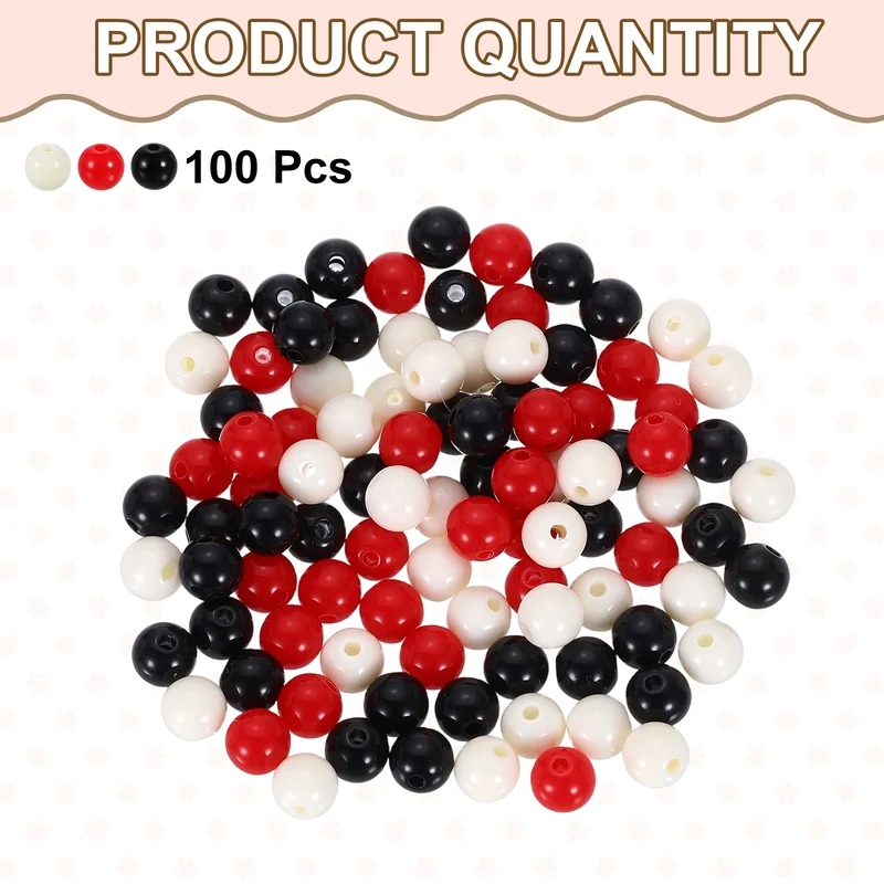 100pcs Light Brown Acrylic Round Beads 8mm Plastic Resin Loose Bead
