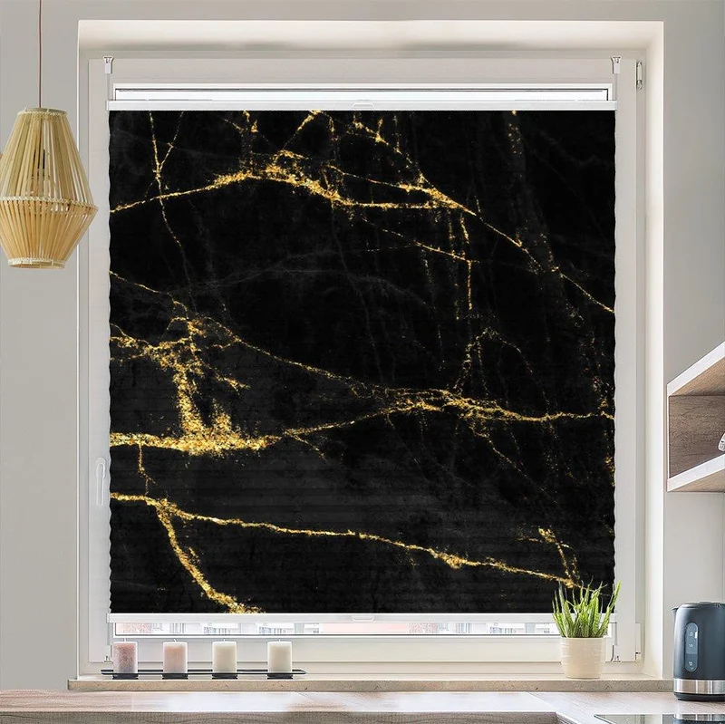 Plissee Motiv "Schwarz Goldener Hintergrund"