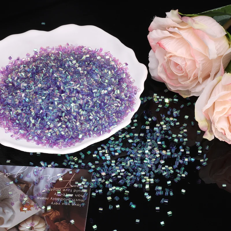 Straw Tube Beads, 150 g 3D Plastic Beads for Crystal Mud Fantasy Purple
