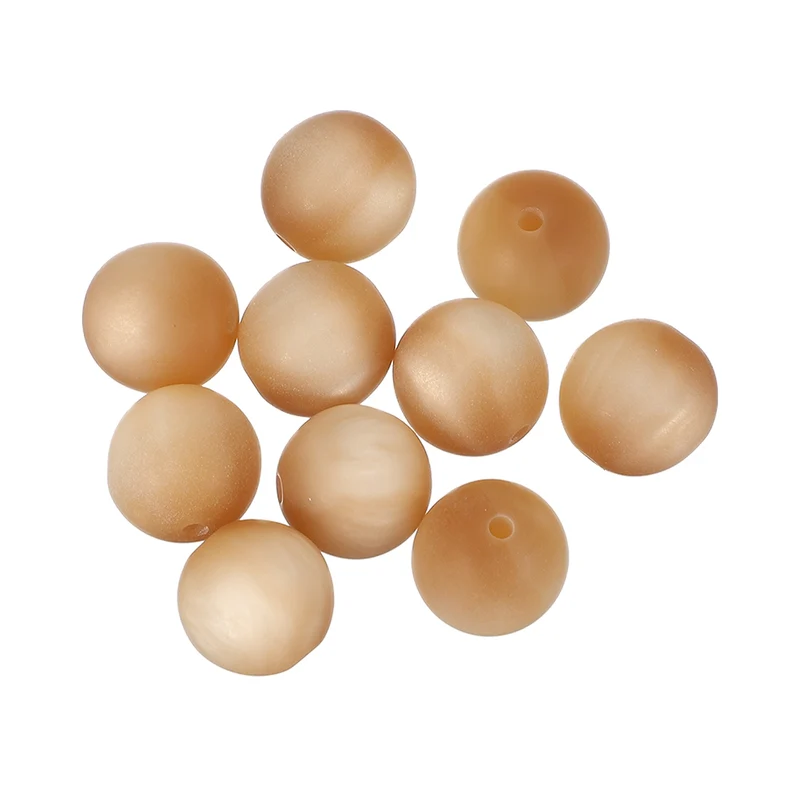 10 Pcs Acrylic Round Beads, 16mm Loose Beads for Jewelry Making, Ochre