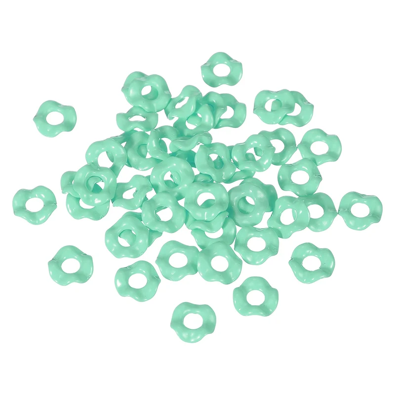 50 Pcs Wavy Spacers, Acrylic Flower Beads Wave Focal Bead, Turquoise Blue