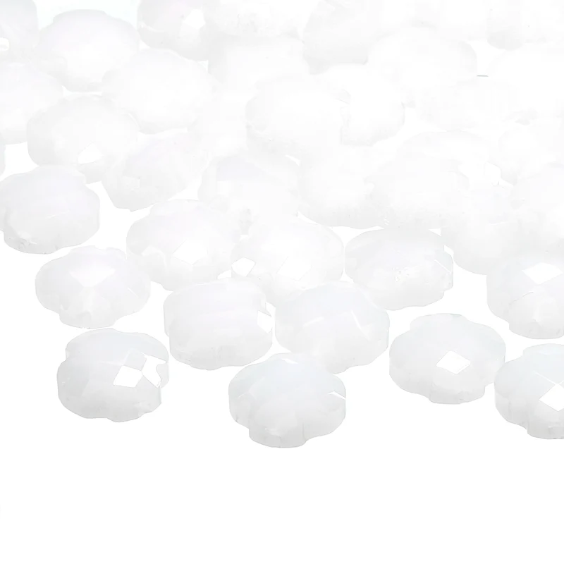 Glass Beads, 30 Pcs Shamrock Beads Transparent Crystal Glass Charms Clear Jewelry Making Supplies for Bracelets DIY Crafts, White