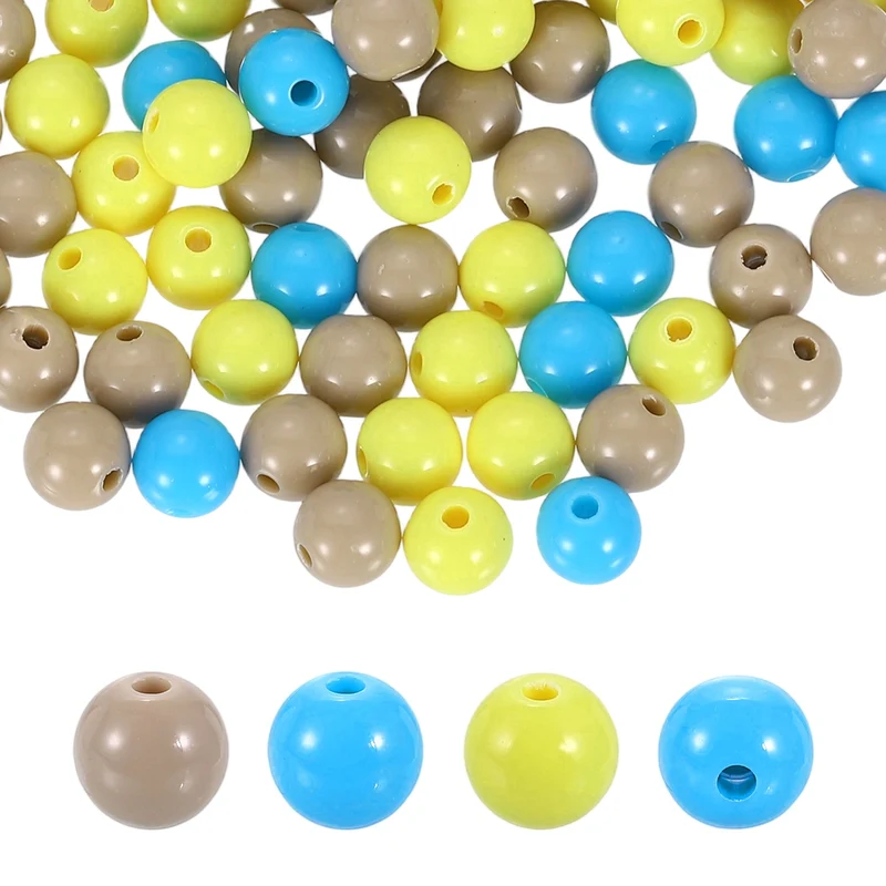 200pcs Light Blue Acrylic Round Beads 8mm Plastic Resin Loose Bead