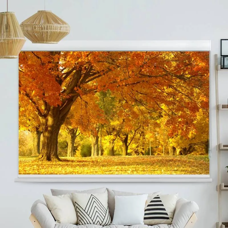 Kassettenrollo Motiv "Allee im Herbst" | bis B 420 x H 420 cm