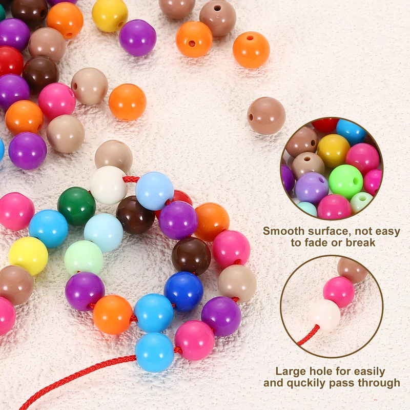 200pcs Khaki Acrylic Round Beads 6mm Plastic Resin Loose Bead
