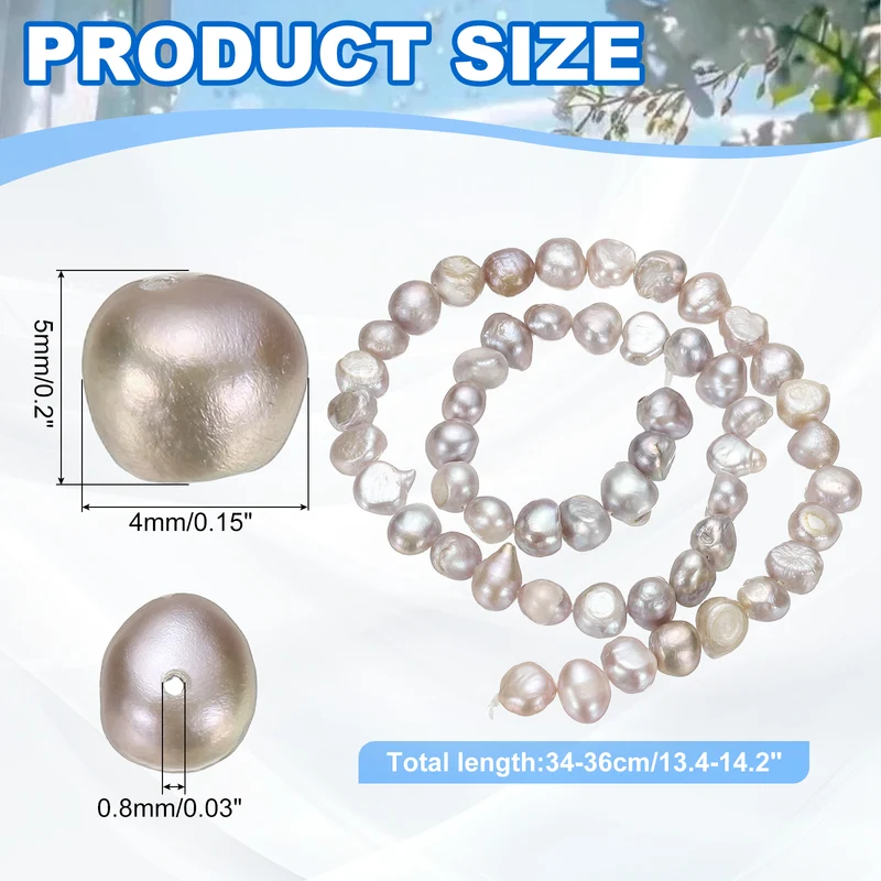 Freshwater Pearl Beads, 4-5mm Side Hole Pearl String, Purple