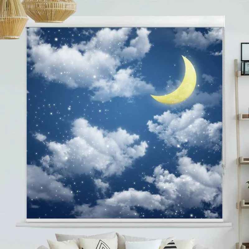 Kassettenrollo Motiv "Halbmond Himmel Nacht" | bis B 420 x H 420 cm