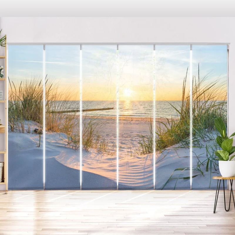 Schiebegardine Motiv "Kueste Meer Sonnenuntergang"