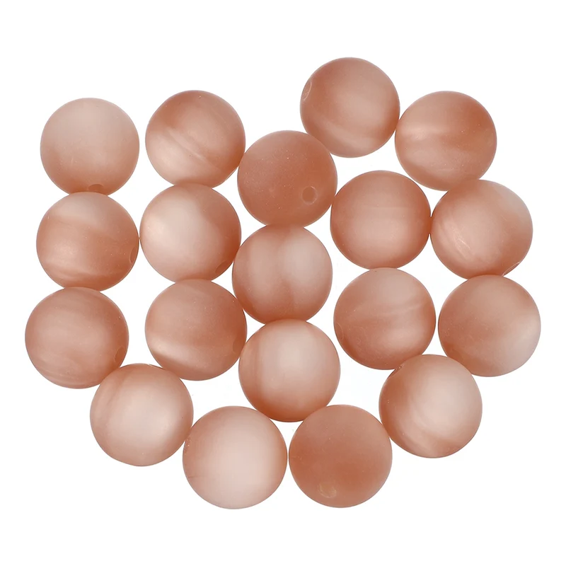 20 Pcs Acrylic Round Beads, 16mm Loose Beads for Jewelry Making, Khaki