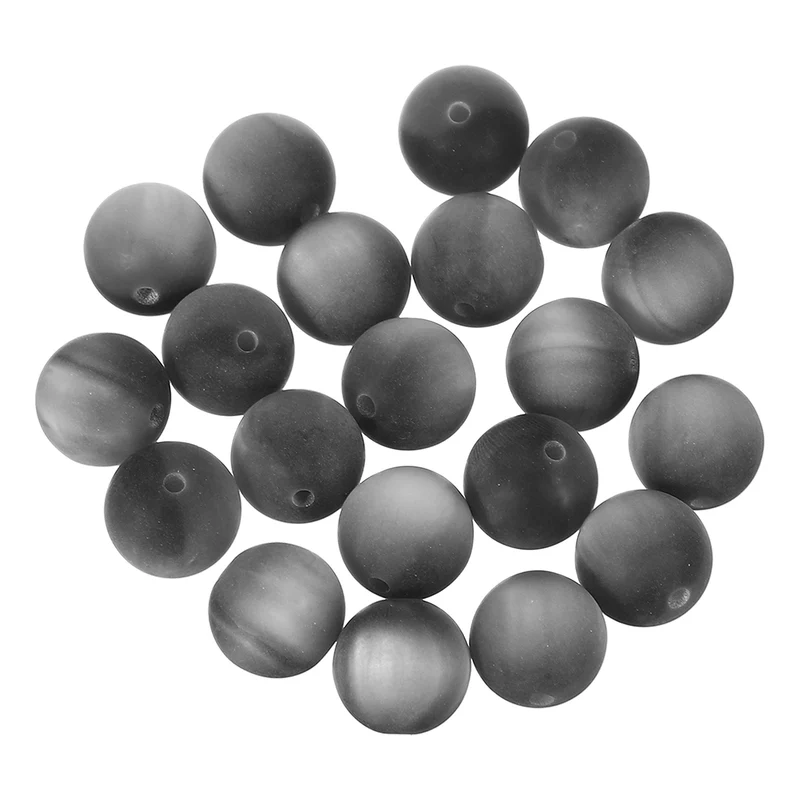 20 Pcs Acrylic Round Beads, 16mm Loose Beads for Jewelry Making, Gray