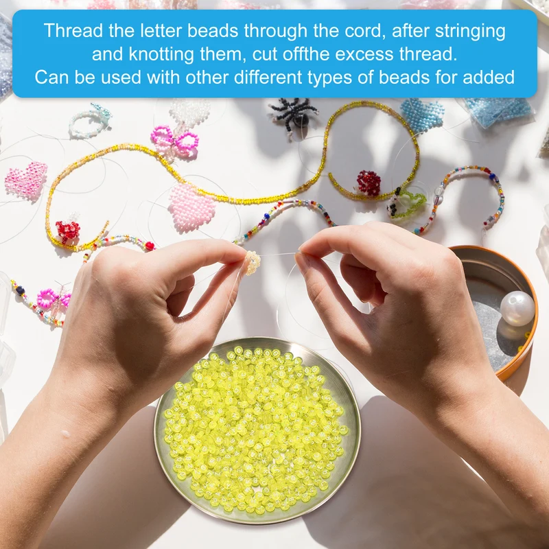 1000 Pcs Letter Beads, 4x7mm Acrylic Alphabet Beads Friendship Bracelet DIY Kit for Bracelets Jewelry Making Supplies, Yellow