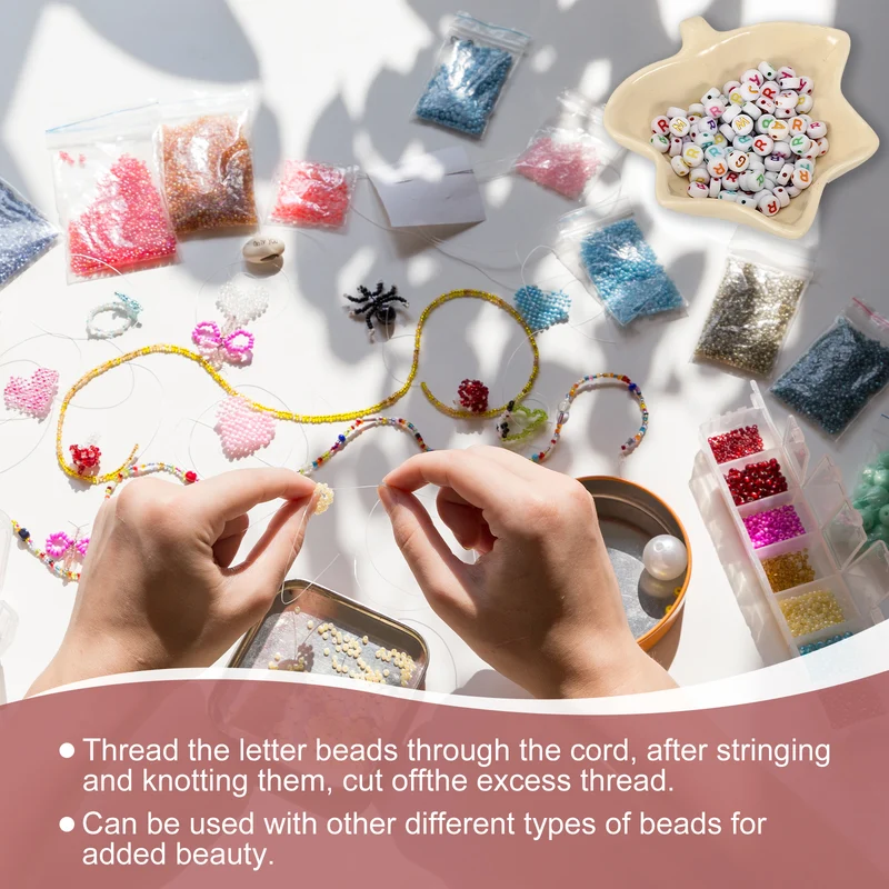 Alphabet Beads, 100 Pcs Rainbow Letter Beads Acrylic Charms, 4x7mm, Letter S