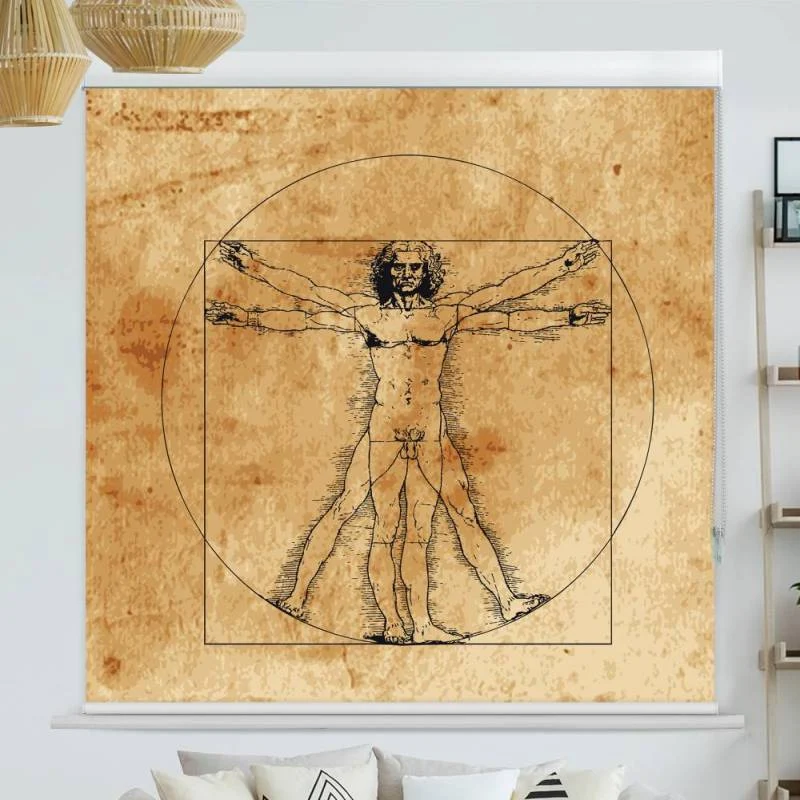 Kassettenrollo Motiv "Vintage Vitruvian Man" | bis B 420 x H 420 cm