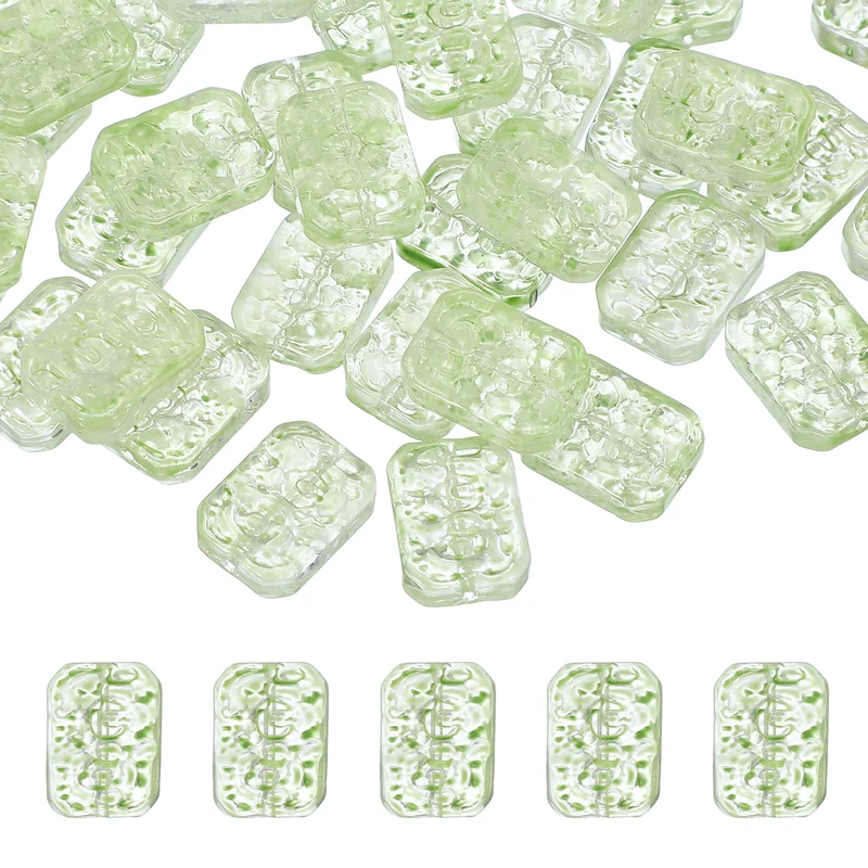 50 Pcs Faceted Crystal Beads for Jewelry Making, Glass Loose Beads, Green