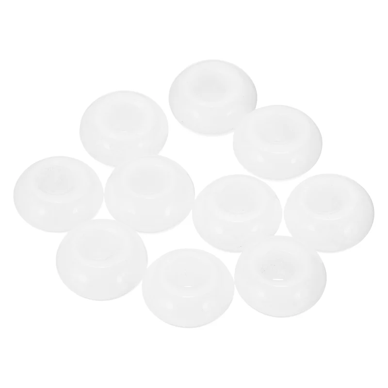 10 Pcs Natural Gemstone Beads, Large Hole Rondelle Beads Loose European Crystal Beads Pack for Jewelry Bracelet DIY Craft, 14 x 8 MM, White Stone