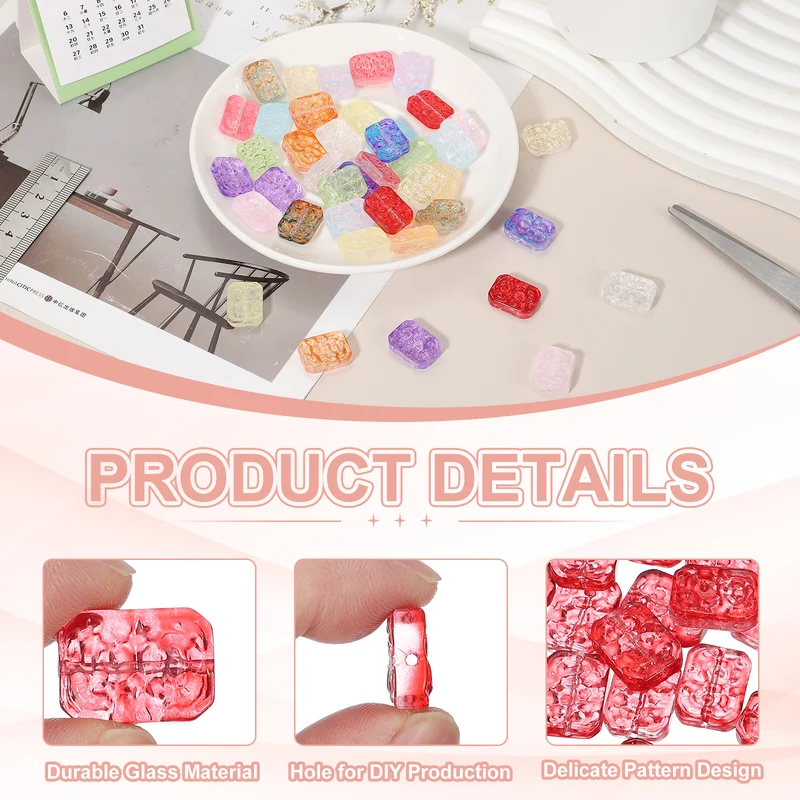 30 Pcs Faceted Crystal Beads for Jewelry Making, Glass Loose Beads, Red