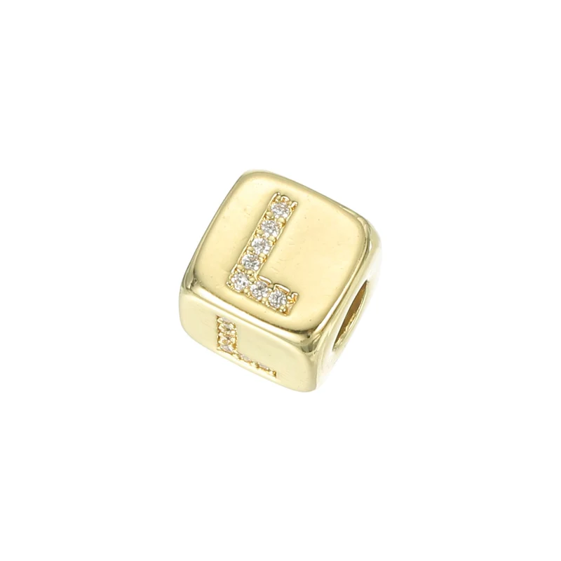 Rhinestone Letters Cube Beads, 26 Letters Dice Charm Alphabet l