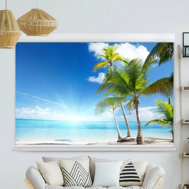 Kassettenrollo Motiv "Palmen Strand Sonne" | bis B 420 x H 420 cm