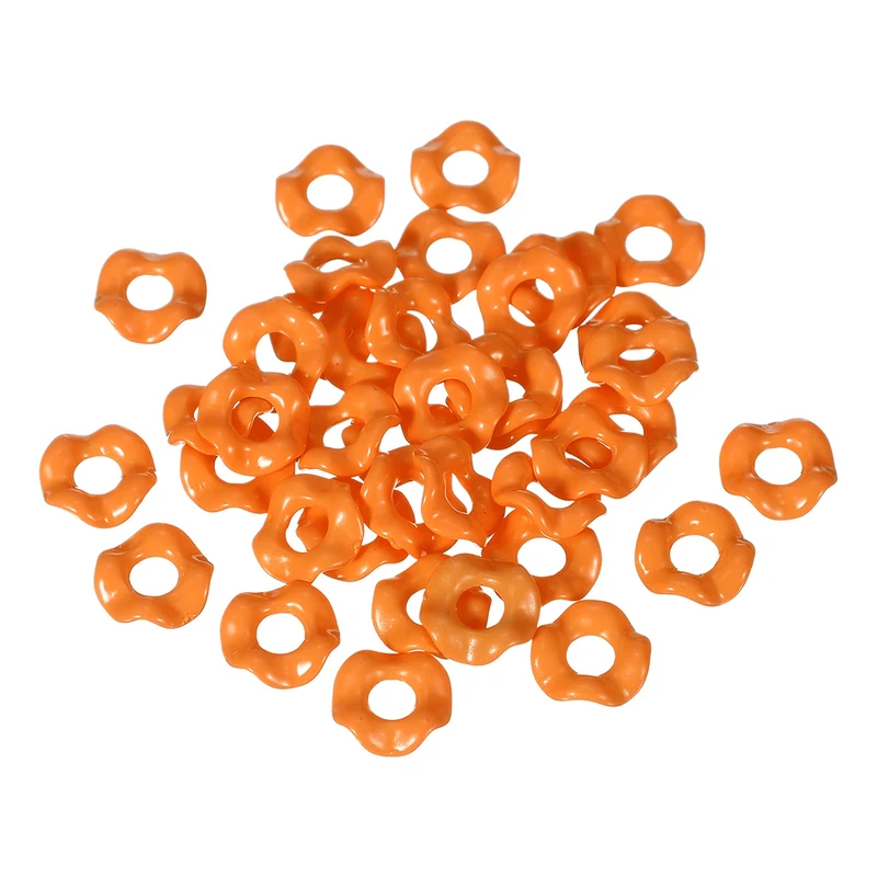 30 Pcs Wavy Spacers, Acrylic Flower Beads Wave Focal Bead, Orange