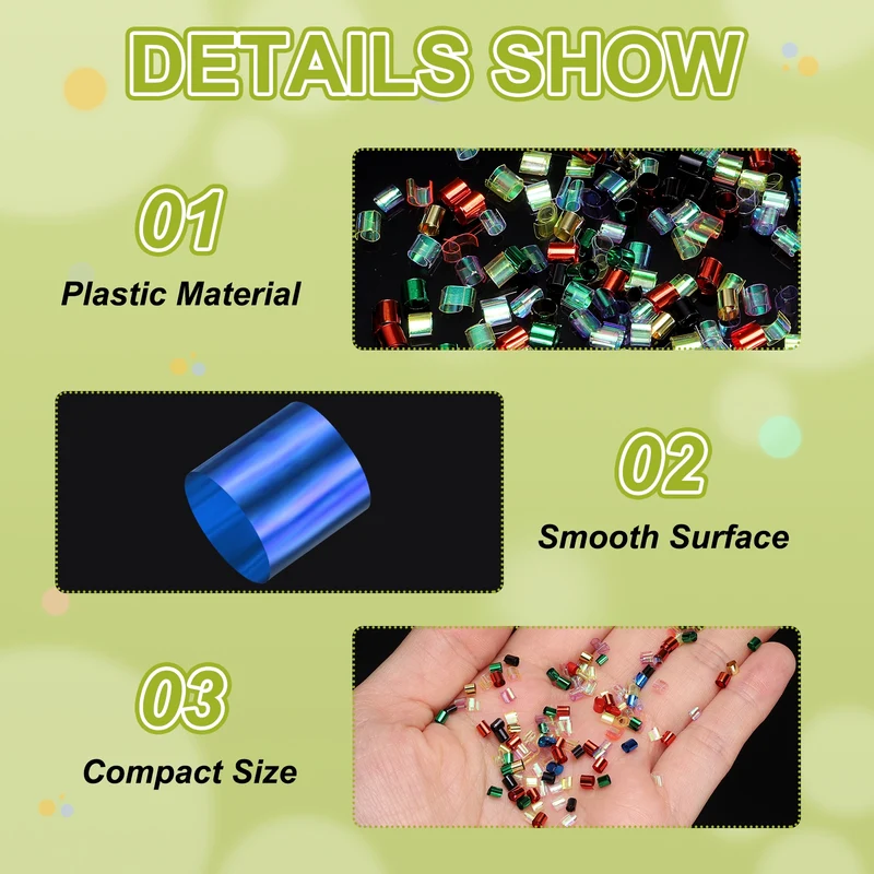 Straw Tube Beads, 150 g 3D Plastic Beads for Crystal Mud Dark Blue