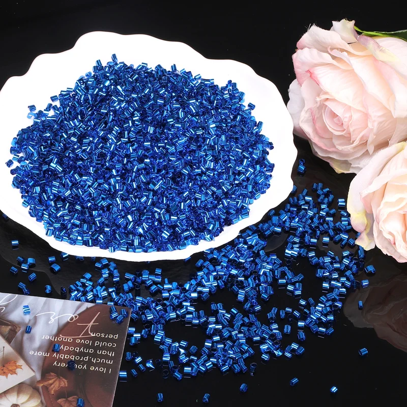 Straw Tube Beads, 150 g 3D Plastic Beads for Crystal Mud Dark Blue