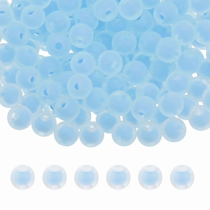 500 Pcs Acrylic Beads, 2mm Cute Beads for Bracelets, Frosted Light Blue