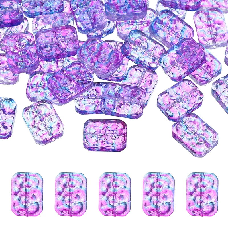 50 Pcs Faceted Crystal Beads for Jewelry Making, Glass Loose Beads, Dark Purple