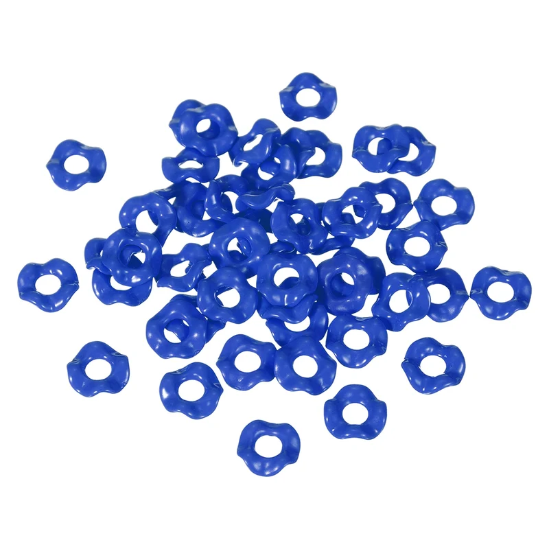 50 Pcs Wavy Spacers, Acrylic Flower Beads Wave Focal Bead, Sapphire Blue