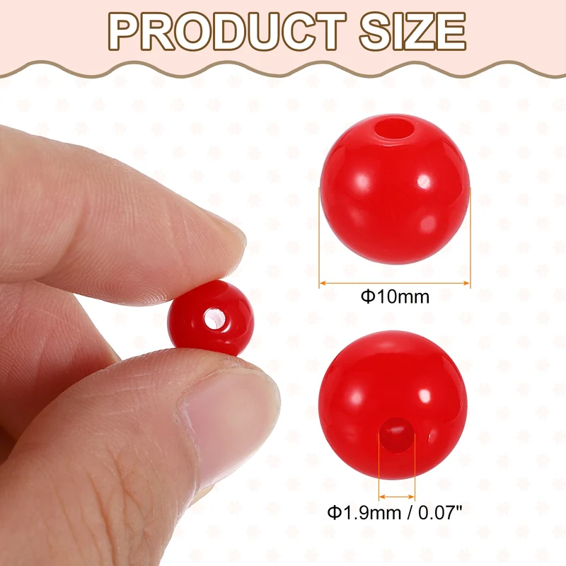 100pcs Mixing Colors Acrylic Round Beads 10mm Plastic Resin Loose Bead