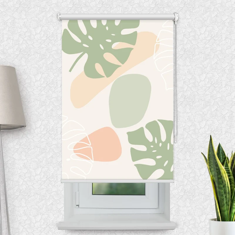 Motivrollo 'Tropische Blaetter' | Bis B 430 x H 440 cm