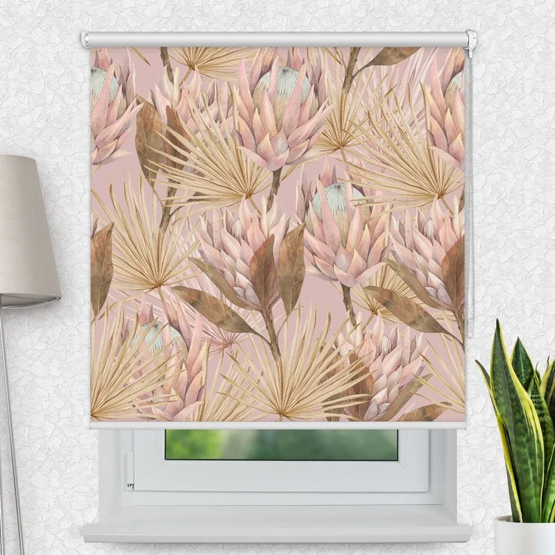 Motivrollo 'Palmenblaetter Wasserfarben' | Bis B 430 x H 440 cm