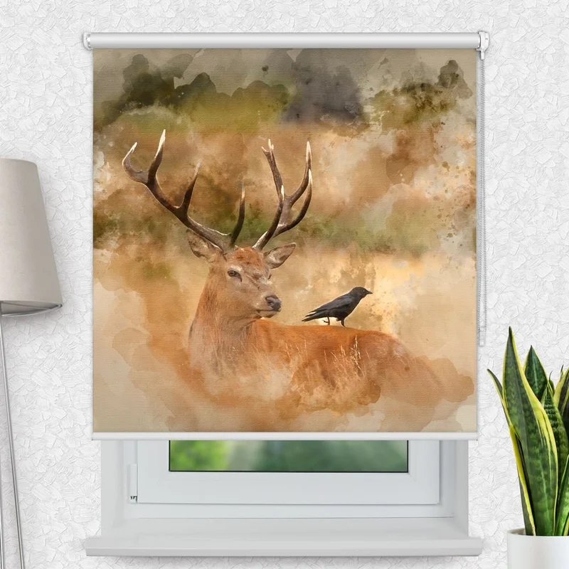 Motivrollo 'Hirsch Gemaelde' | Bis B 430 x H 440 cm