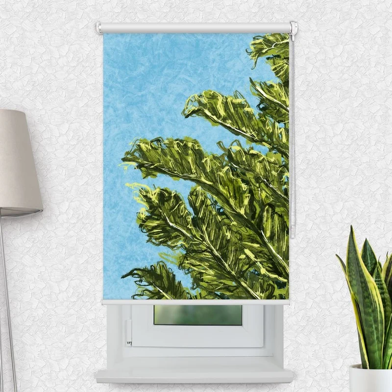 Motivrollo 'Bananenblaetter Gemaelde' | Bis B 430 x H 440 cm