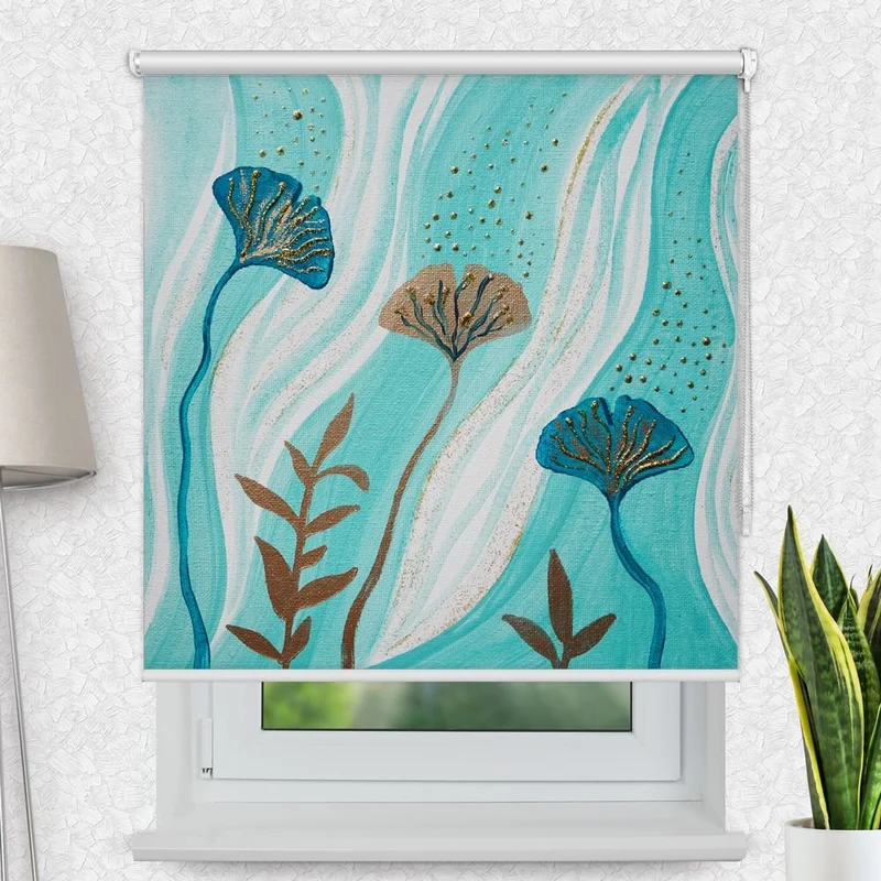 Motivrollo 'Ginkgobaum Gemaelde' | Bis B 430 x H 440 cm