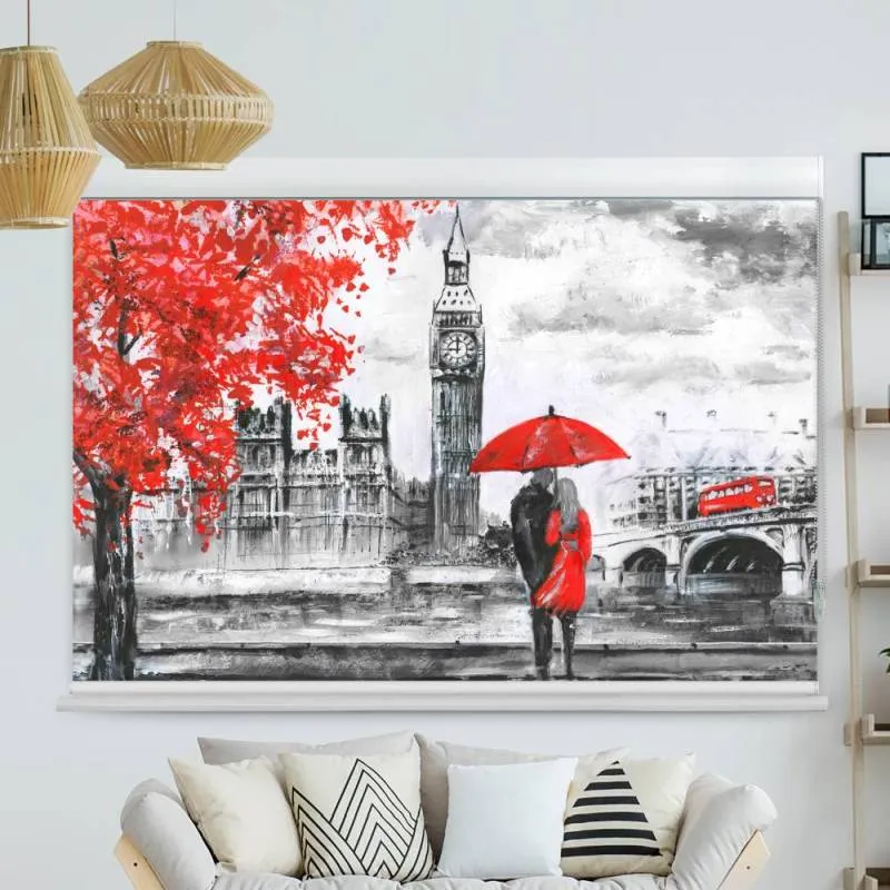 Kassettenrollo Motiv "London Big Ben Gemaelde" | bis B 420 x H 420 cm