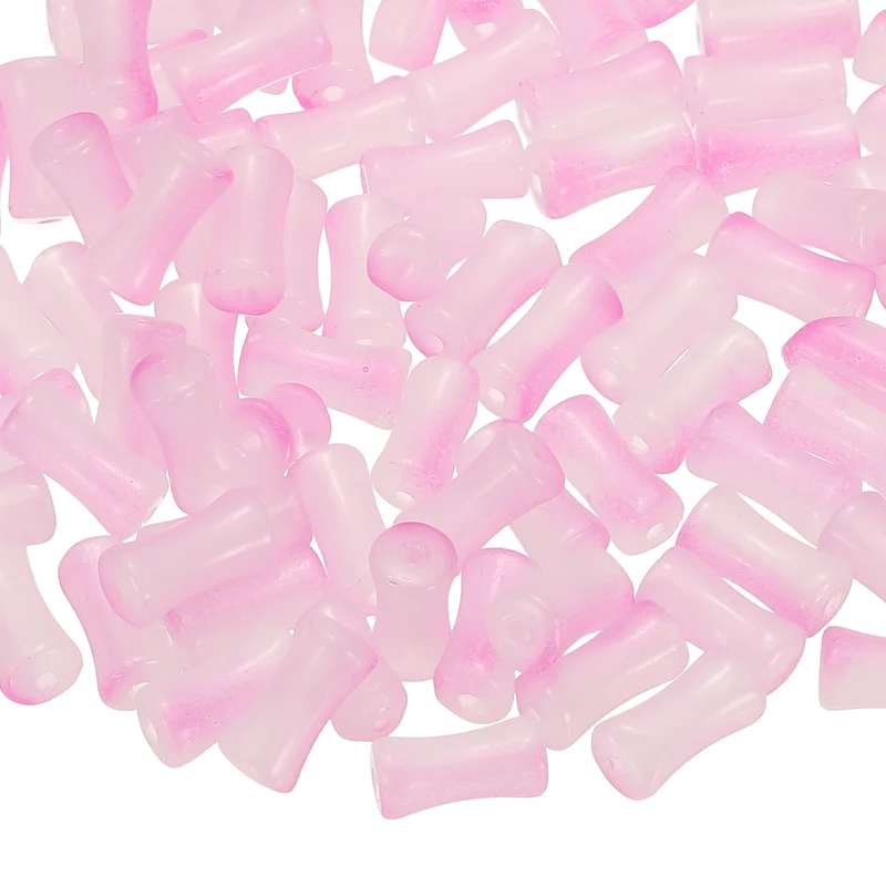 100 Pcs Glass Tube Beads, 6x12mm Bamboo Stick Tube Beads, Dark Purple