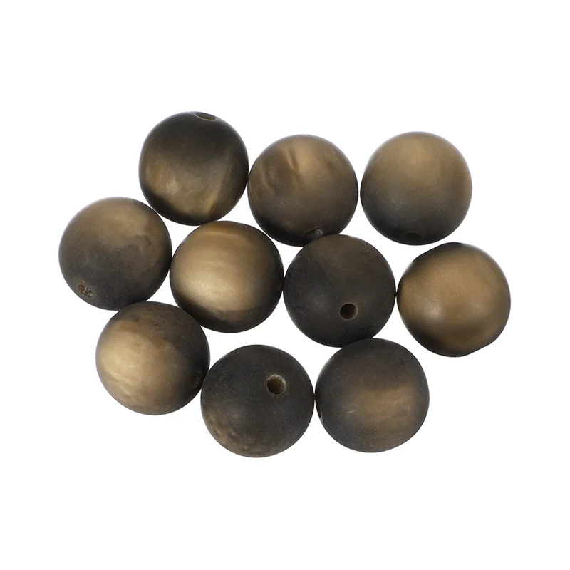 10 Pcs Acrylic Round Beads, 16mm Loose Beads for Jewelry Making, Dark Brown
