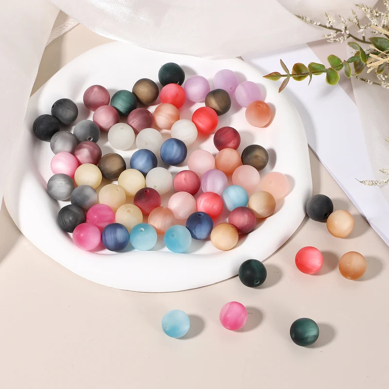 20 Pcs Acrylic Round Beads, 16mm Loose Beads for Jewelry Making, Starry Blue